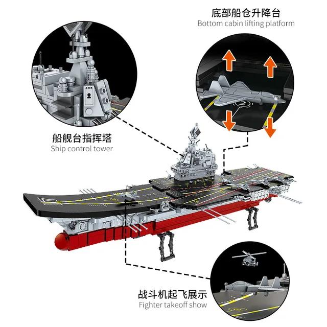 Navy Aircraft Carrier Ship 2 in 1 Model Building Blocks | 2002pcs -FC6103 8