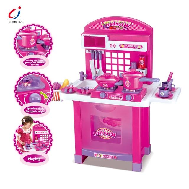 Kitchen Set with Light, Sound, Utensils & Play Food- 008-53 3