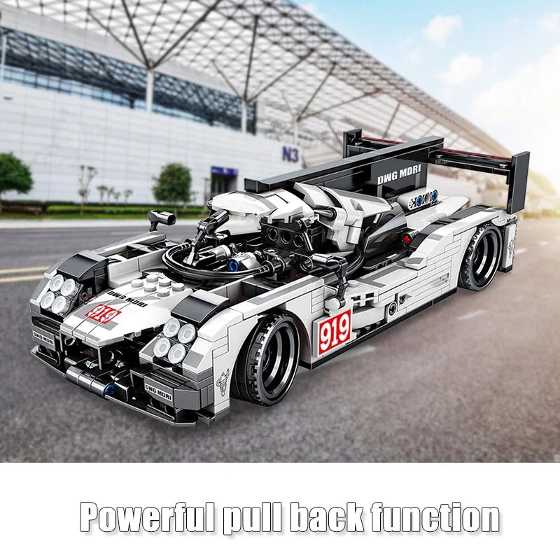 Porsche supercar model pull-along car assembly toy | 727PCS- SY8312 5