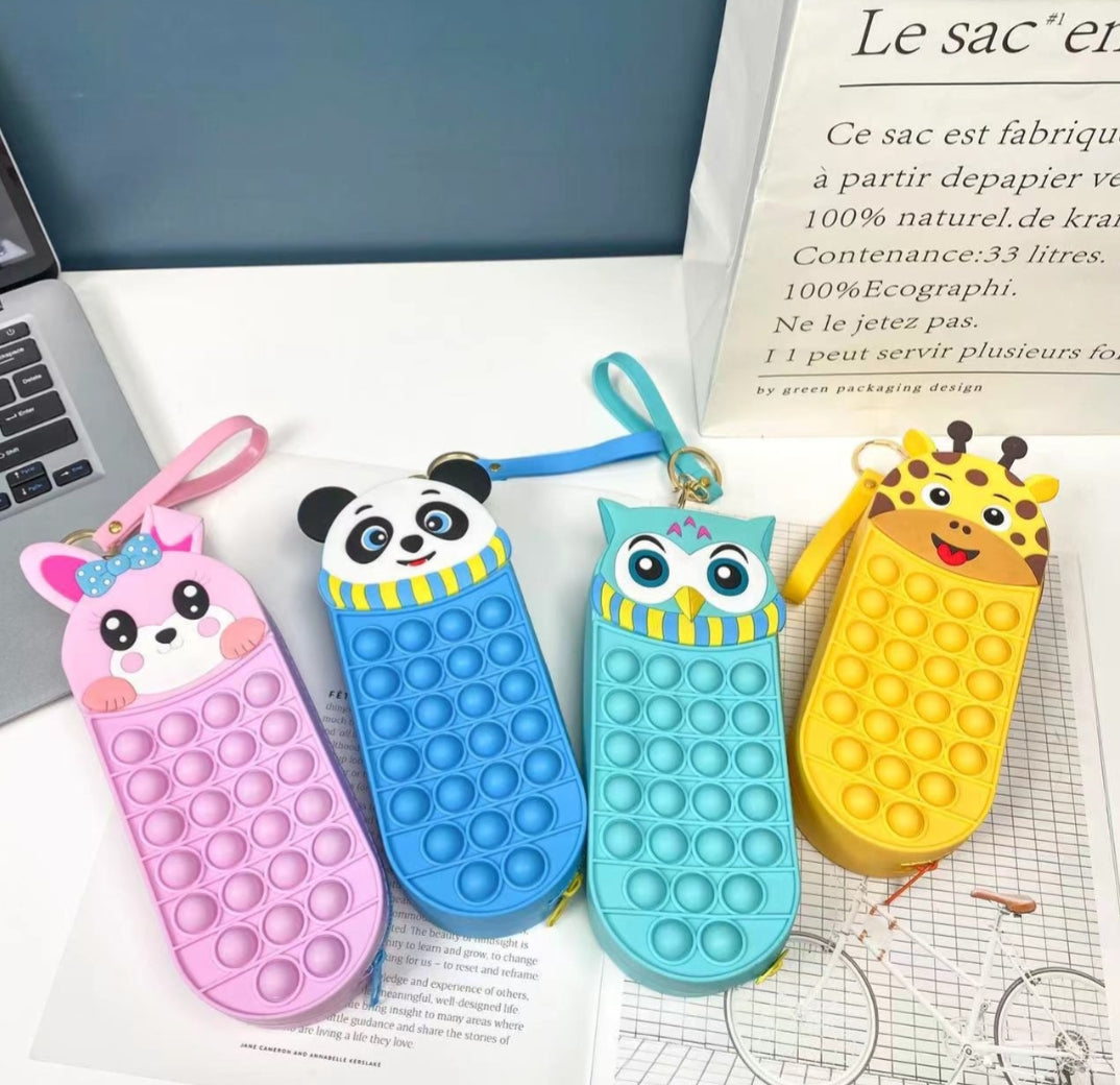 Silicone Pop-It Pencil Box- 21x8x4cm- Mixed Design & Color-109242 9