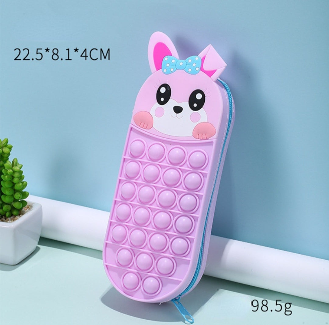 Silicone Pop-It Pencil Box- 21x8x4cm- Mixed Design & Color-109242 6