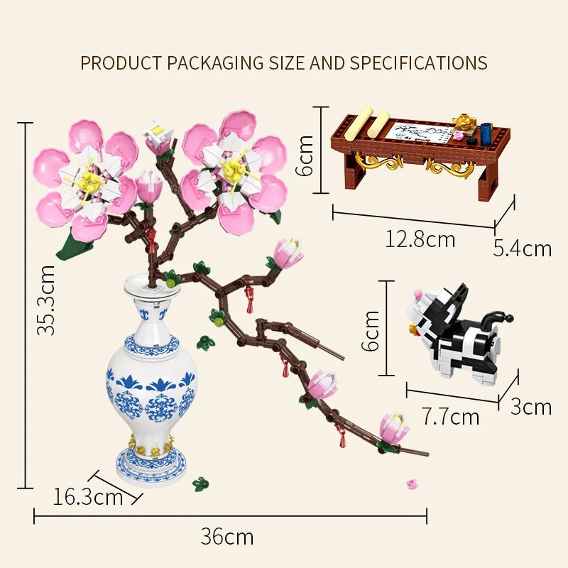 Flower Vase Building Blocks Home Decoration Children's Toy Gift |609pcs- FC8305 6