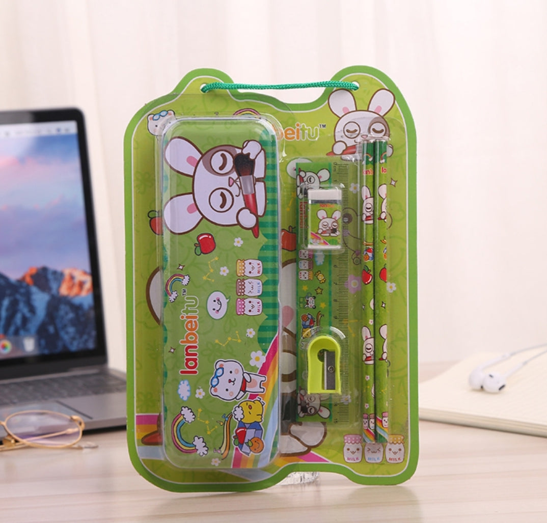 Metal Pencil Box with Stationery 3