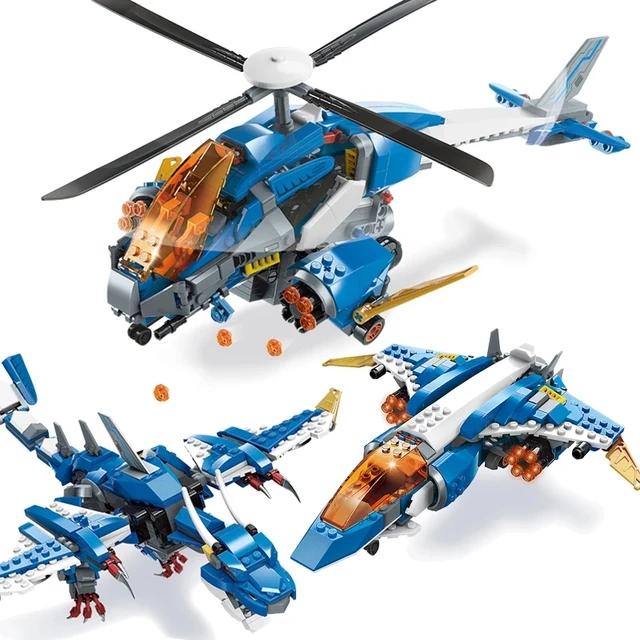 Qman Helicopter 3in1 Building Blocks Set |604pcs- 42103 4