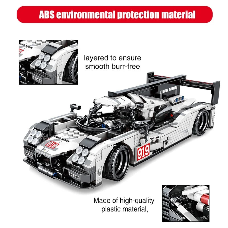 Porsche supercar model pull-along car assembly toy | 727PCS- SY8312 7