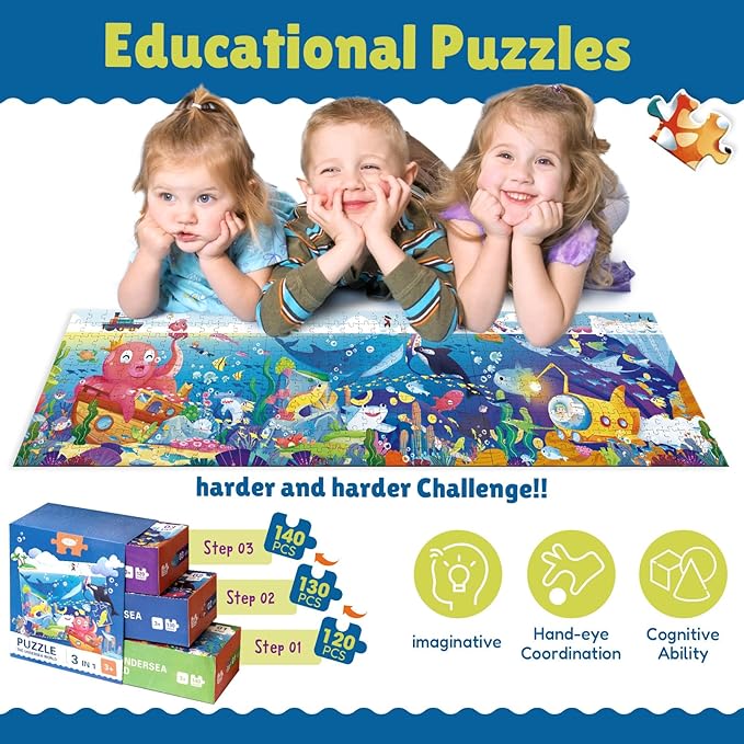 Jigsaw Puzzle 3 in 1 Floor Puzzle for Preschool Learning 7