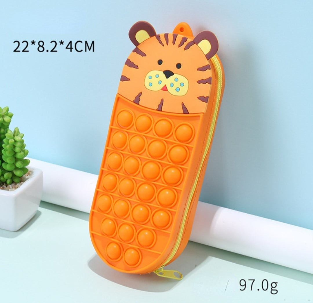 Silicone Pop-It Pencil Box- 21x8x4cm- Mixed Design & Color-109242 3