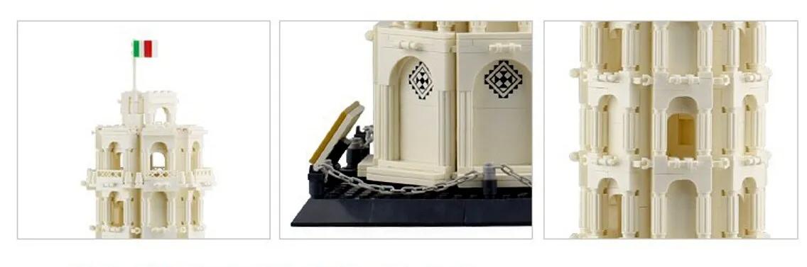 Leaning Tower Of Pisa Model Italy architecture Building Blocks |1545PCS- LXA447 3
