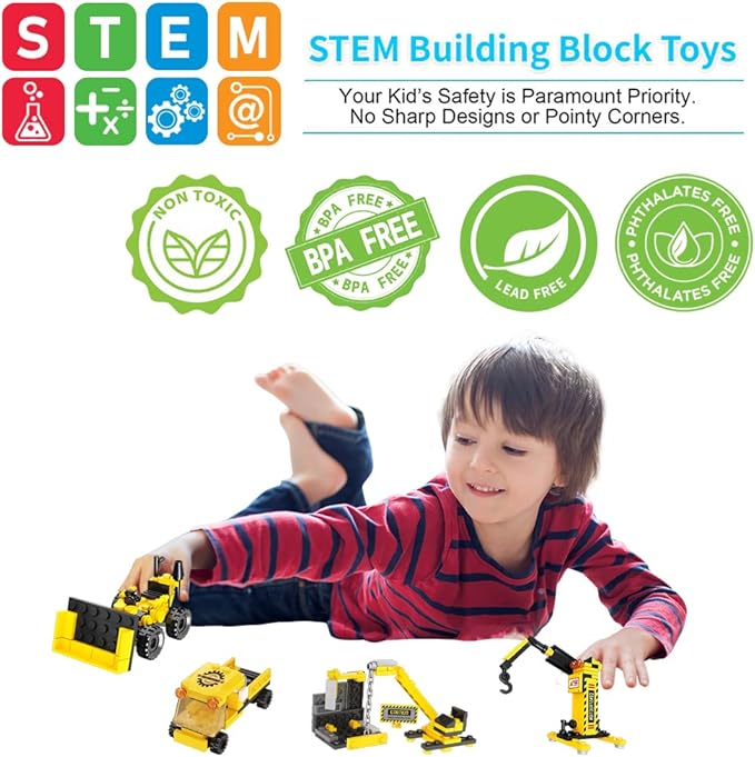 Construction Crane Vehicle 16 in 1 Creative STEM Building Blocks | 482PCS- RB22006 8