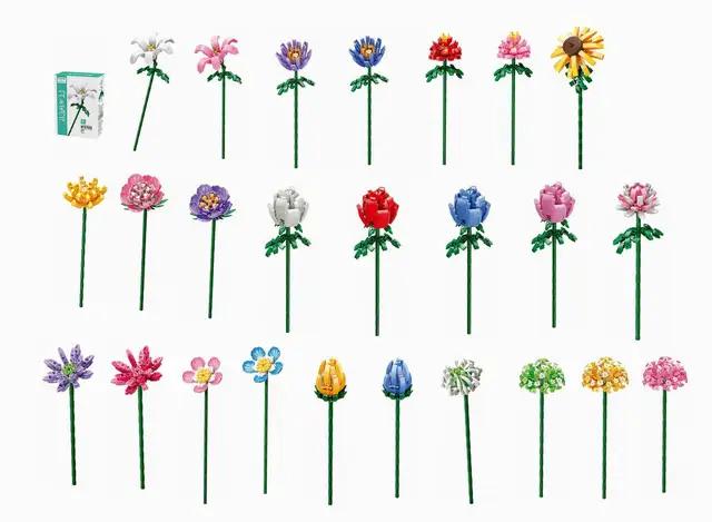 Moyu Creative DIY Brick Garden Plant Toys Flowers Building Block Gift (6 boxes set)-87018 3