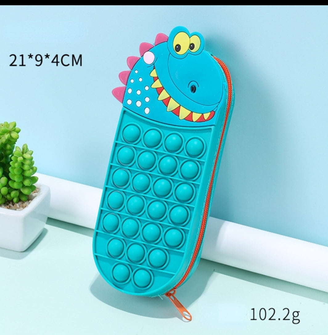 Silicone Pop-It Pencil Box- 21x8x4cm- Mixed Design & Color-109242 2