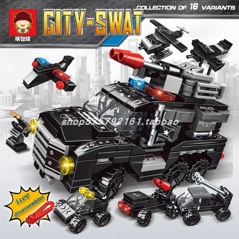 Swat Police 16in1 Police Command Truck Building Blocks | 419pcs- RB22005
