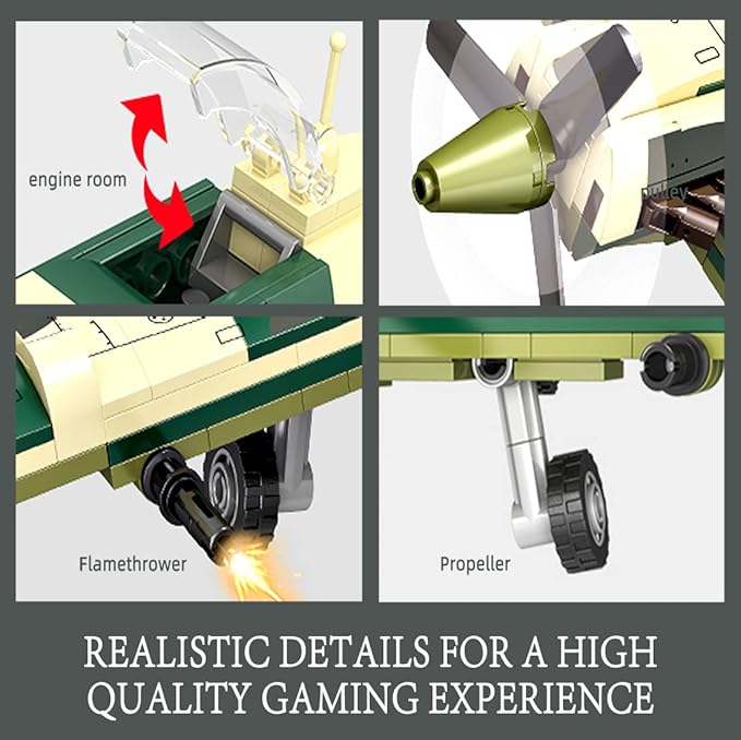 Fighter Plane Spitfire Building Blocks Kit |331pcs- FC4103 5