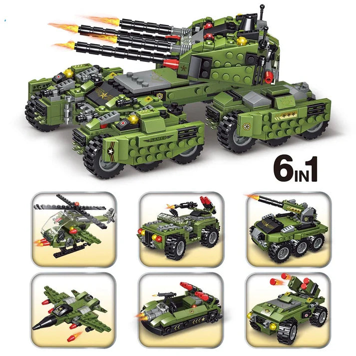 Military 6in1 Tank & Armored Vehicles Building Blocks Set for Boys | 791PCS- LXA462 11