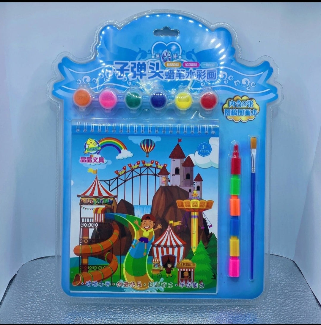 Crayon Watercolor Painting Blister Pack-8 Design Mix-TK9985