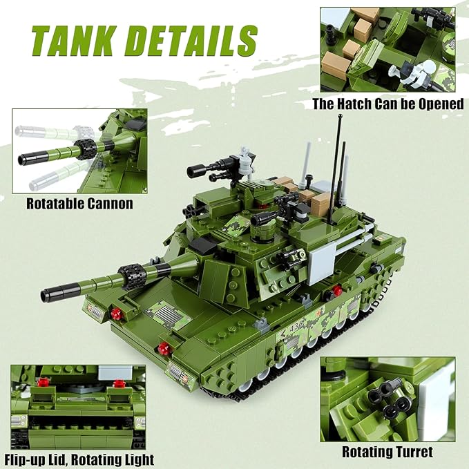 Military 6in1 Tank & Armored Vehicles Building Blocks Set for Boys | 791PCS- LXA462 14