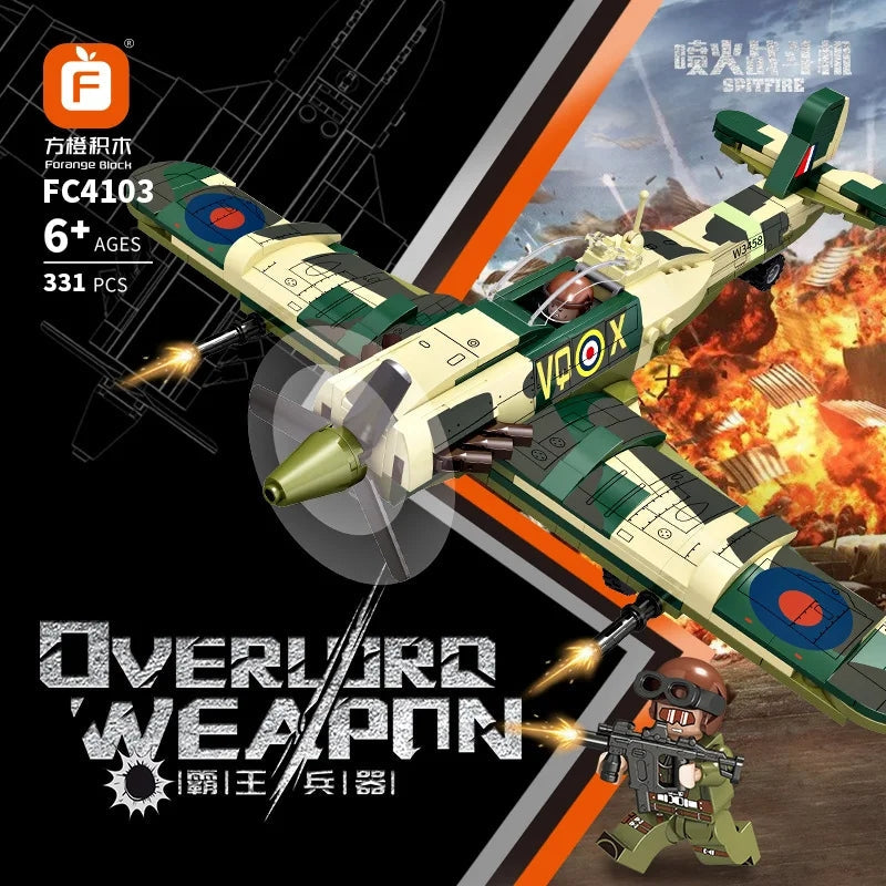 Fighter Plane Spitfire Building Blocks Kit |331pcs- FC4103 3