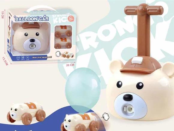 Air Powered Balloon Car Press Inertia Car Cartoon for Kids 7