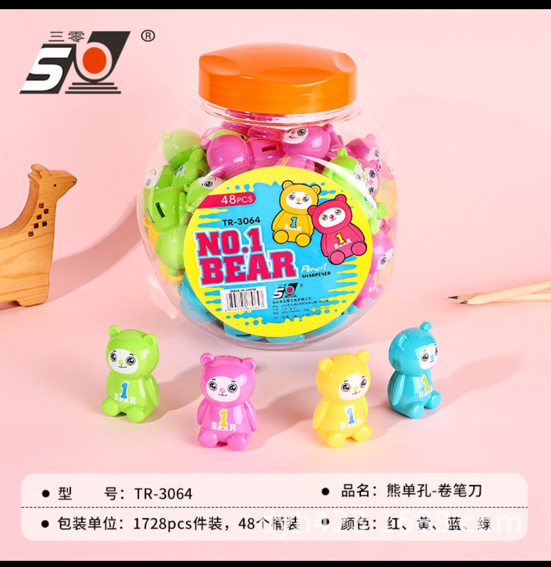 Dinosaur, Rabbit, Bear Sharpeners- 48 Pcs Box 4