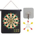 Double-Sided Magnetic Dartboard Set With Darts - 12 inches