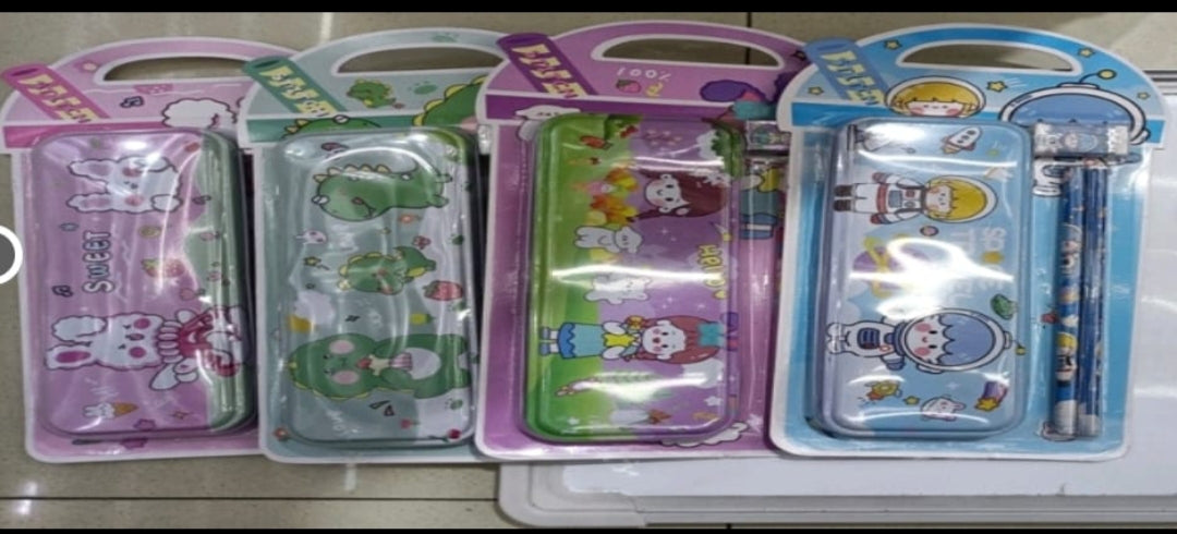 Metal Pencil Box with Stationery 10