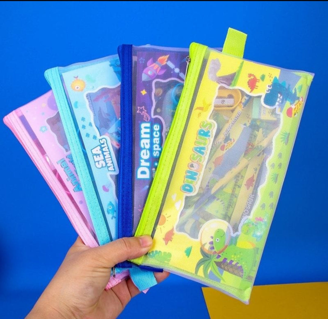 Pencil Pouch with Pencil, Eraser, Sharpener, Ruler 12