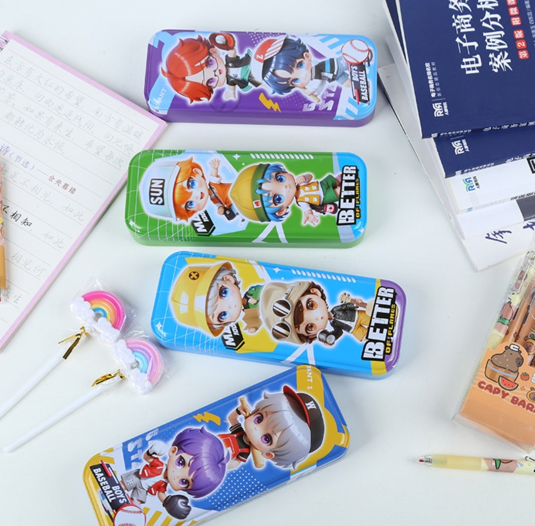 Steel Pencil Box- Mixed Design 16