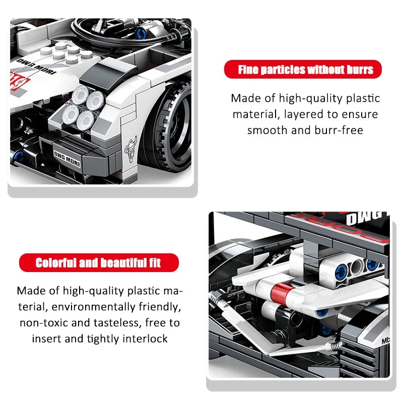 Porsche supercar model pull-along car assembly toy | 727PCS- SY8312 3