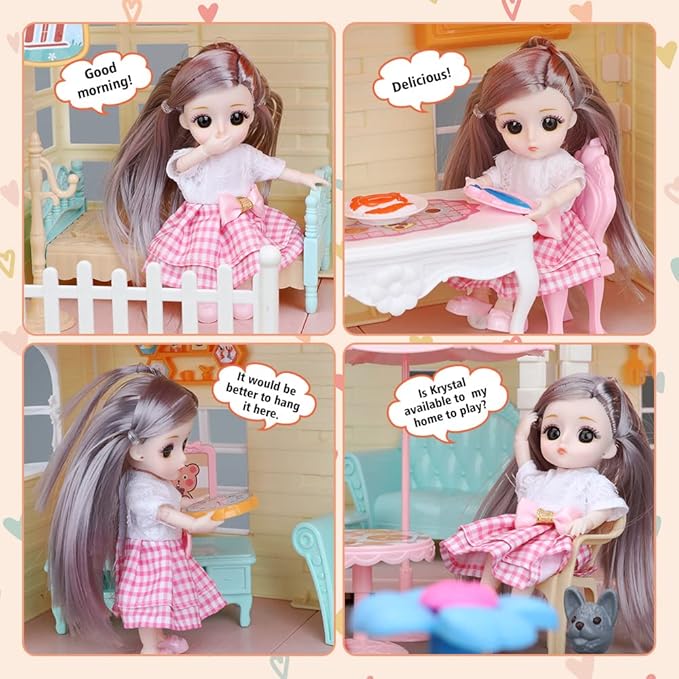 Doll House DIY Assembly Princess Villa Toy with | 95pcs-QC668-40A 8