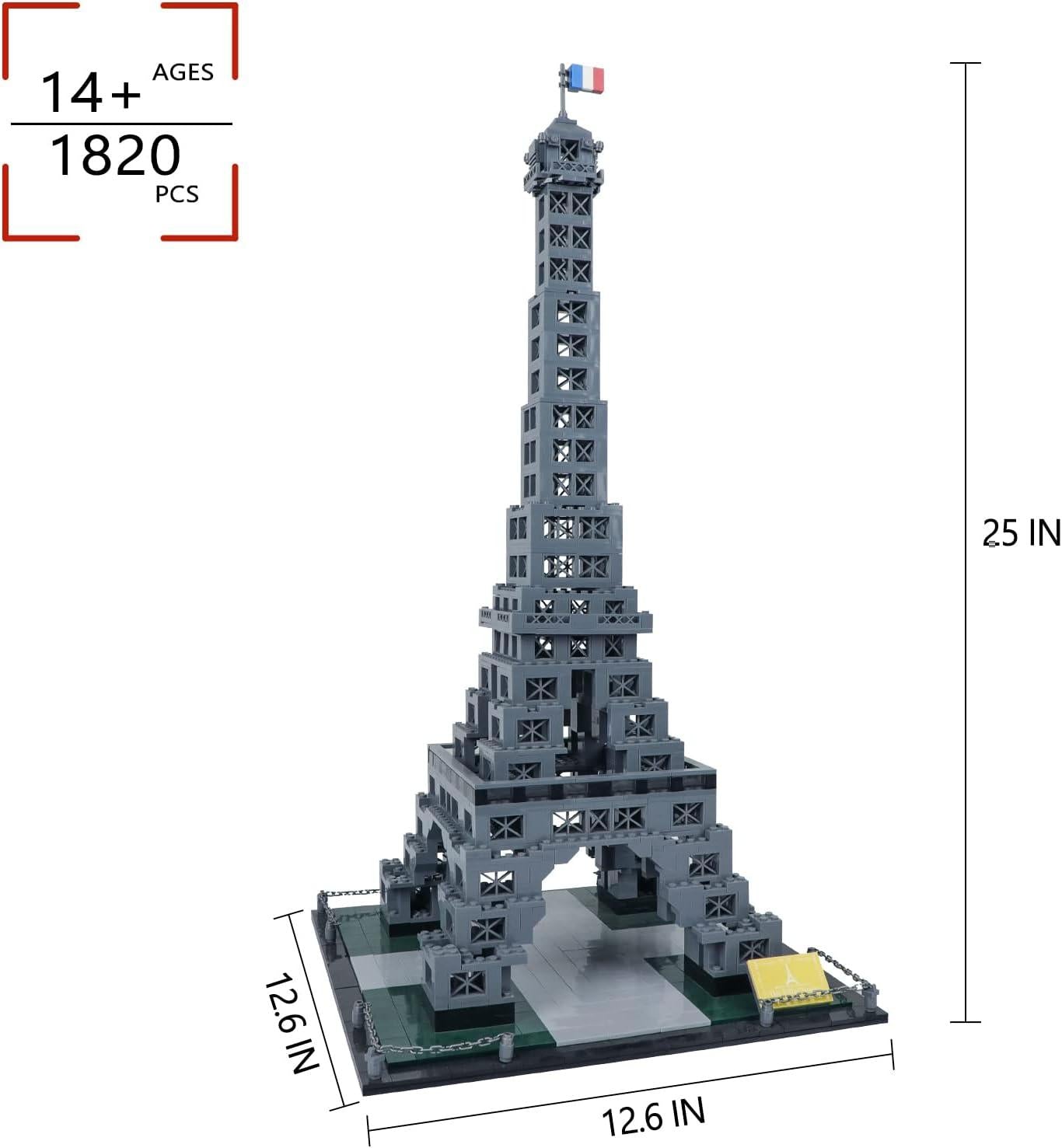 Eiffel Tower Building Block Toys Paris Architecture 3D Model Set for Adult and Kids |1820Pcs- LXA437 8