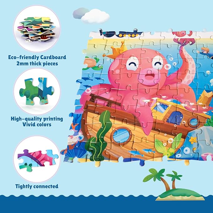Jigsaw Puzzle 3 in 1 Floor Puzzle for Preschool Learning 6