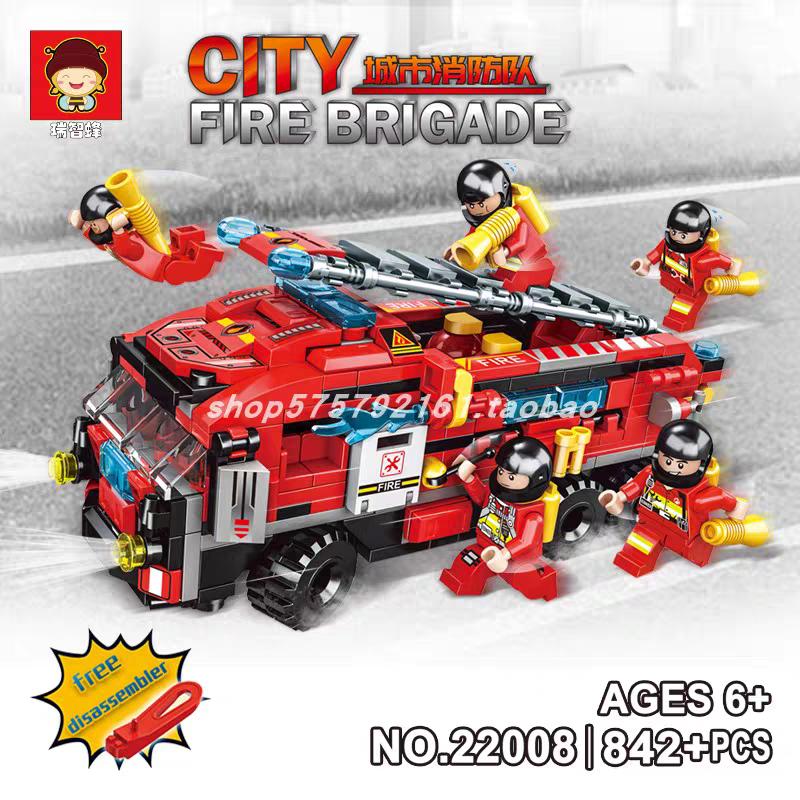 10in1 City Fire Brigade Truck Building Blocks | 842PCS- RB22008