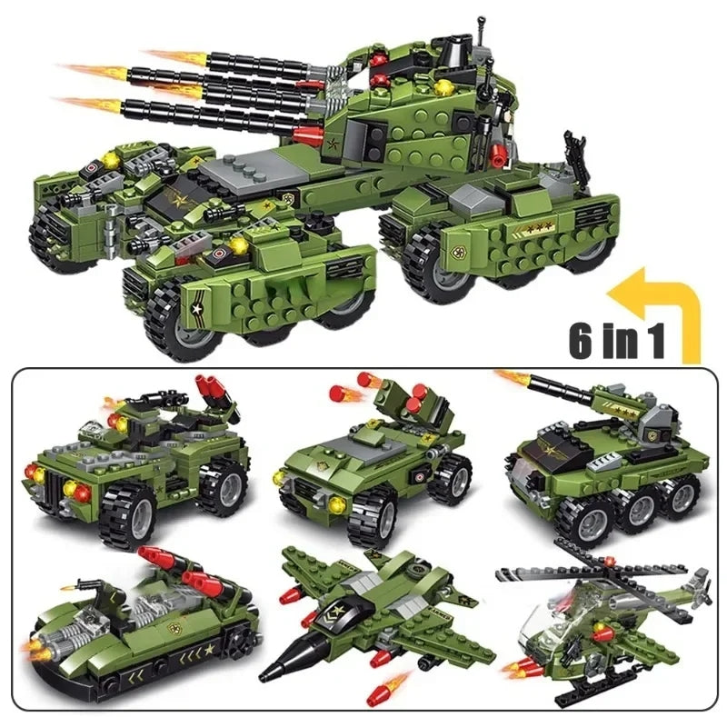 Tanks Armored Forces 6in1 Building Blocks | 982PCS- LXA436 2