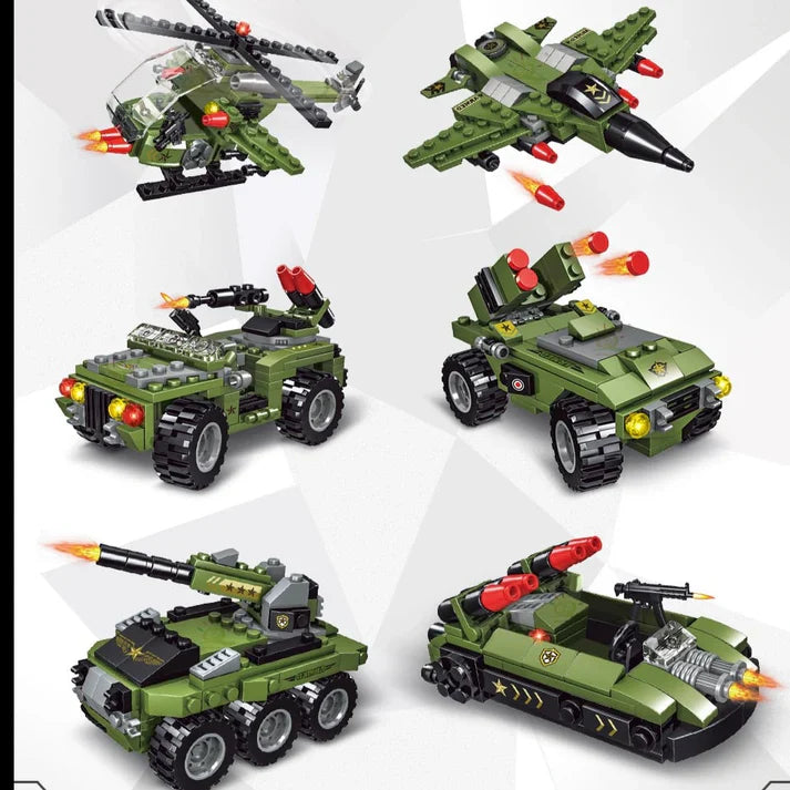 Military 6in1 Tank & Armored Vehicles Building Blocks Set for Boys | 791PCS- LXA462 13