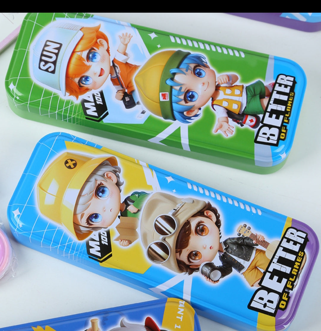 Steel Pencil Box- Mixed Design 10