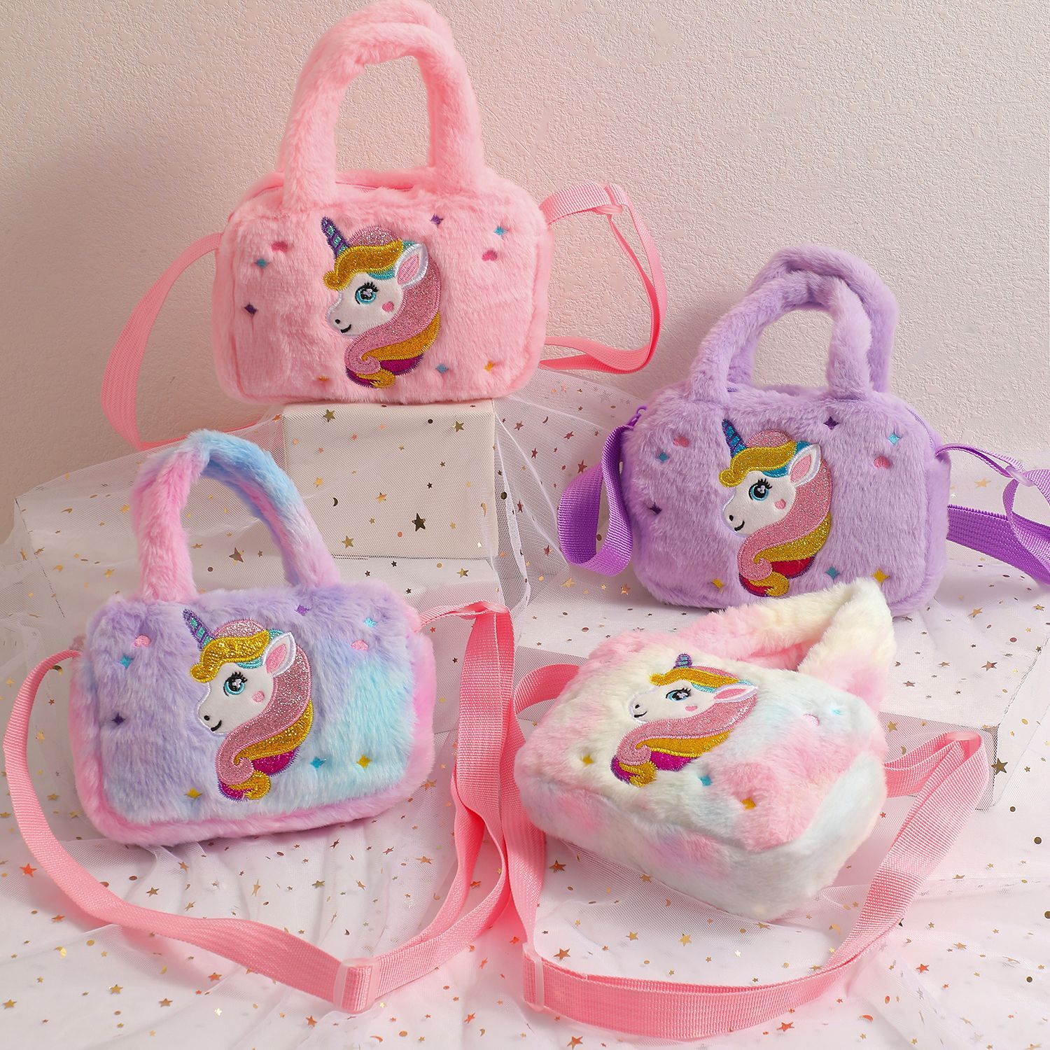 Unicorn Fluffy Bag Mixed Color- 11393
