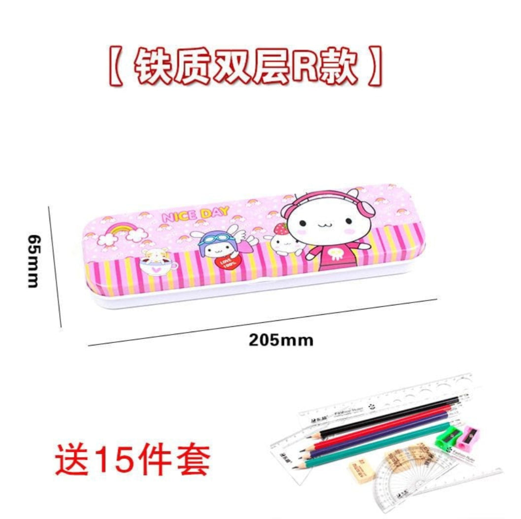 Steel Pencil Box- Mixed Design 24