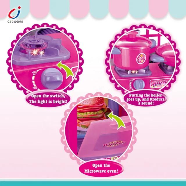 Kitchen Set with Light, Sound, Utensils & Play Food- 008-53 5