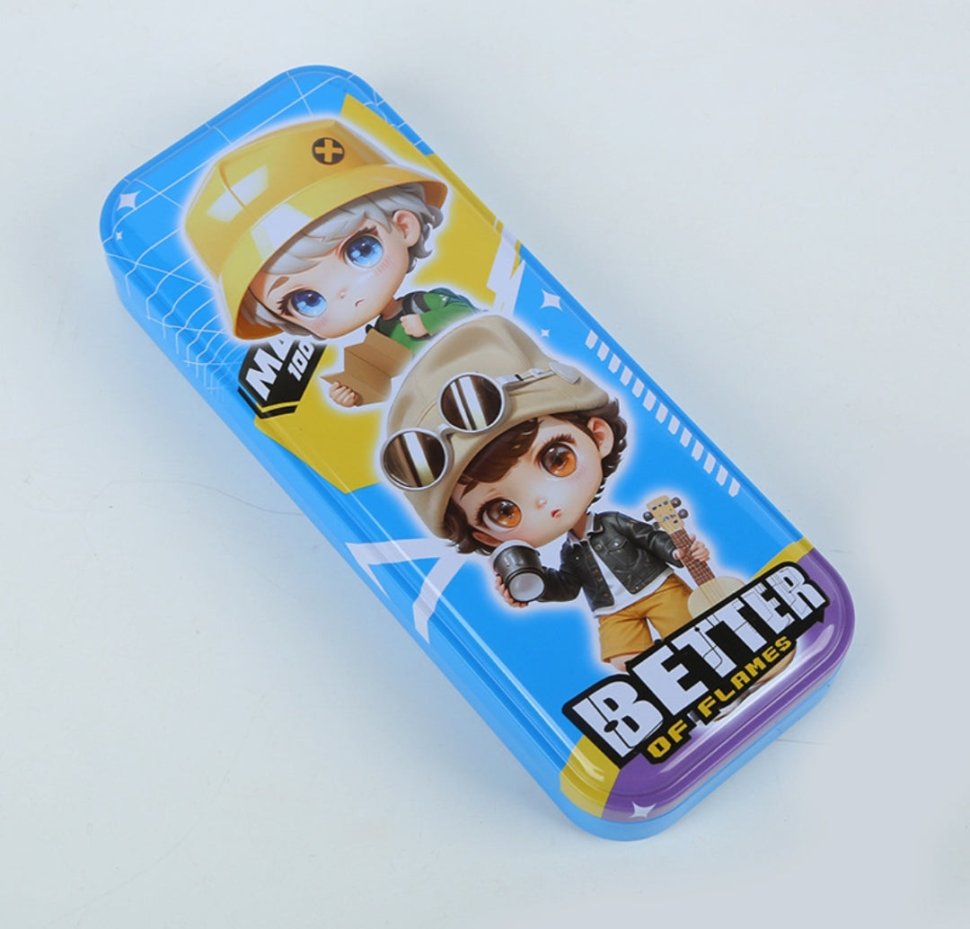 Steel Pencil Box- Mixed Design 12