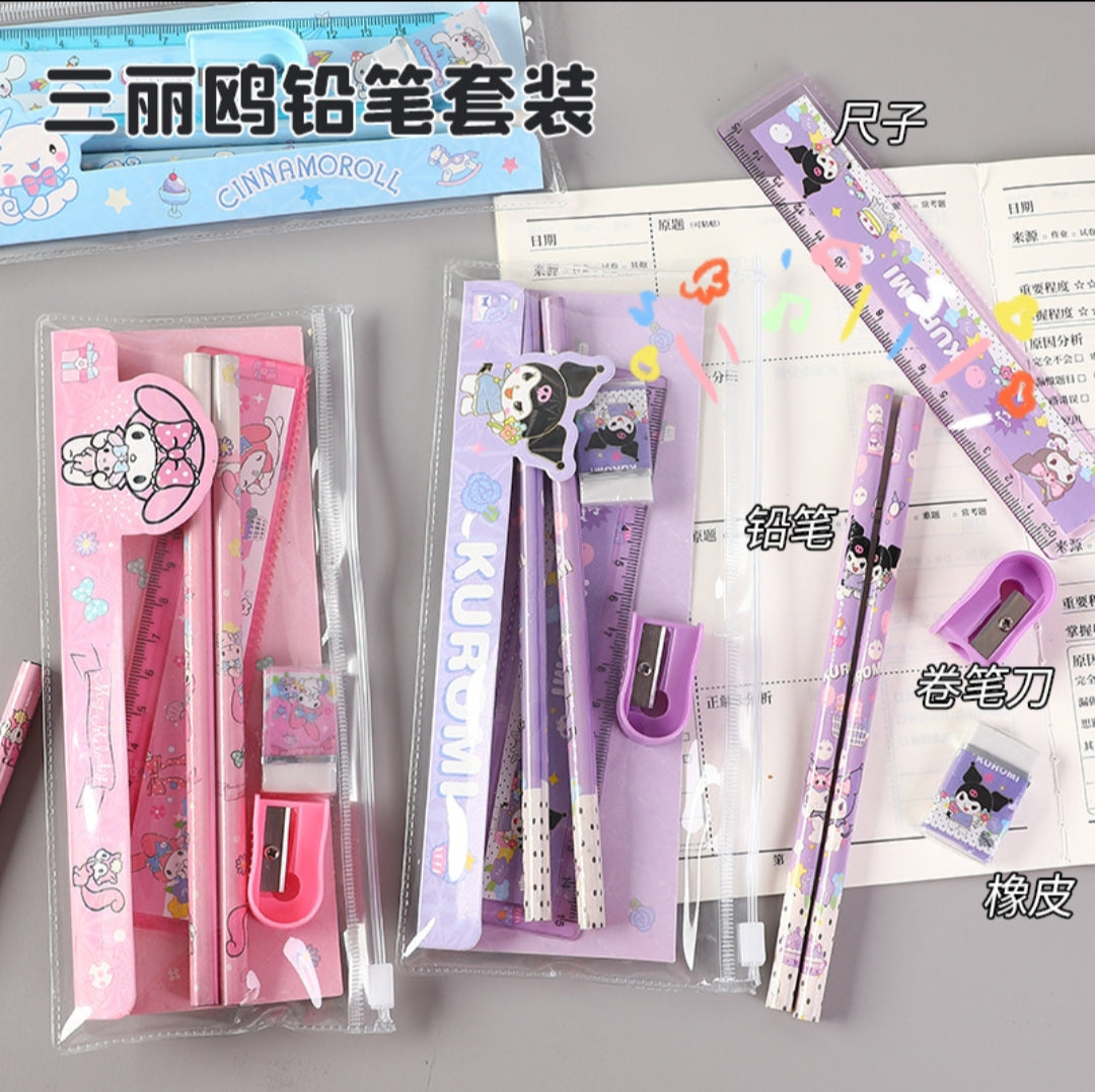 Pencil Pouch with Pencil, Eraser, Sharpener, Ruler 3