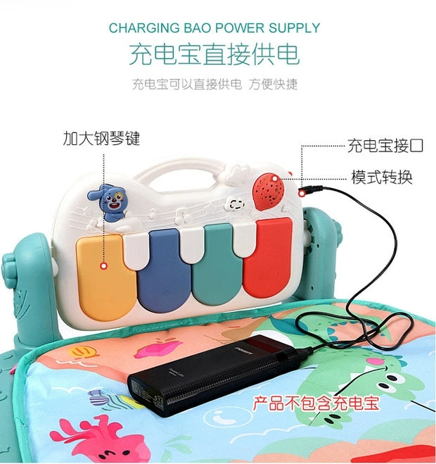 Evergreen Baby Tummy Time Activity Play Mat with Interactive Music Keyboard 7