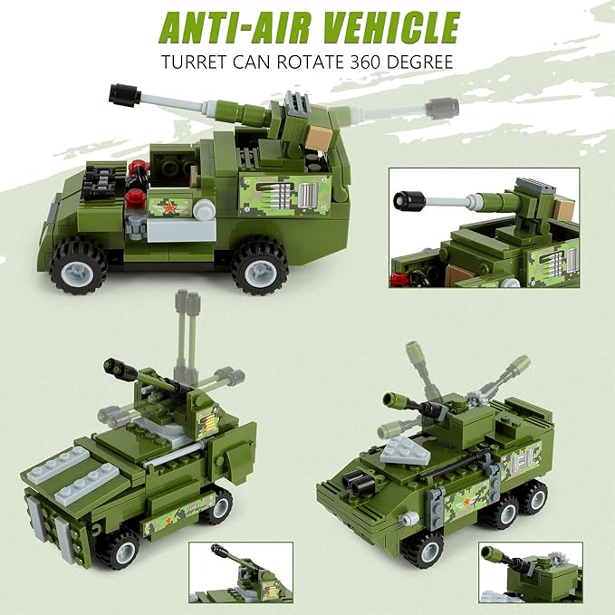 Military 6in1 Tank & Armored Vehicles Building Blocks Set for Boys | 791PCS- LXA462 12