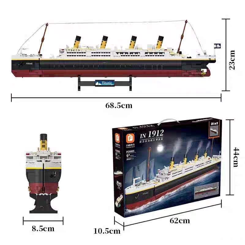Titanic Cruise Ship 2 in 1  Building Blocks Set | 2022pcs- FC6005
